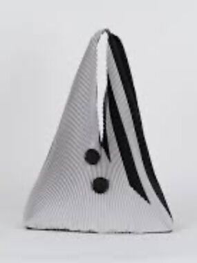 Repleat Black And Gray Hobo Handbag